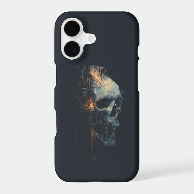 Abstract Cyberpunk Digital Skull Phone Case (Back)