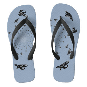 Abstract Cycle Race Bikes Custom Colour Flip Flops
