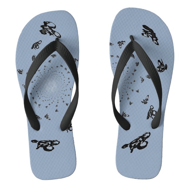 Abstract Cycle Race Bikes Custom Colour Flip Flops (Footbed)