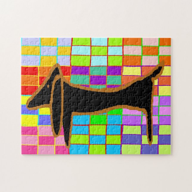 Abstract Dachshund Jig Saw Jigsaw Puzzle (Horizontal)