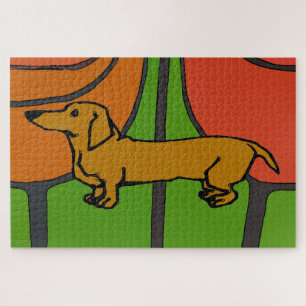 Abstract Dachshund Jigsaw Puzzle