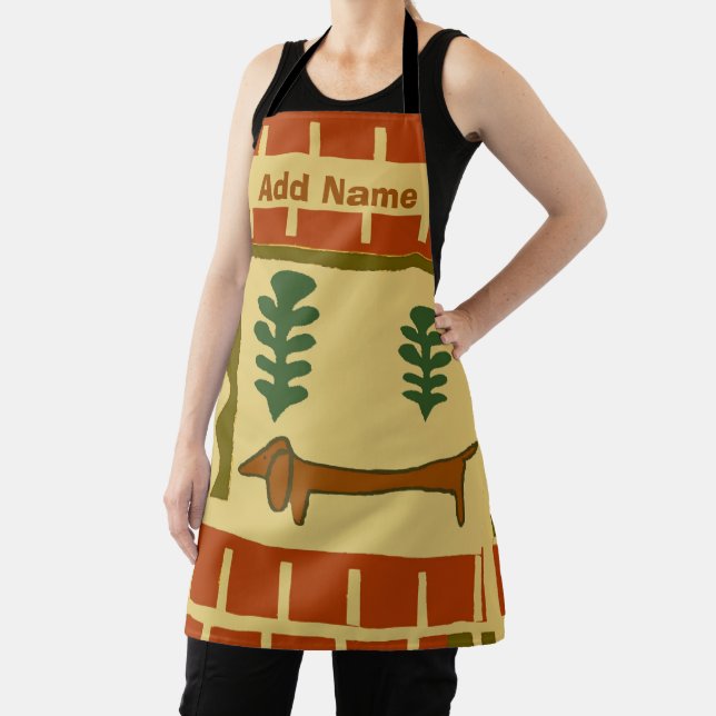 Abstract Dachshund Shape, add text, Apron (Insitu)