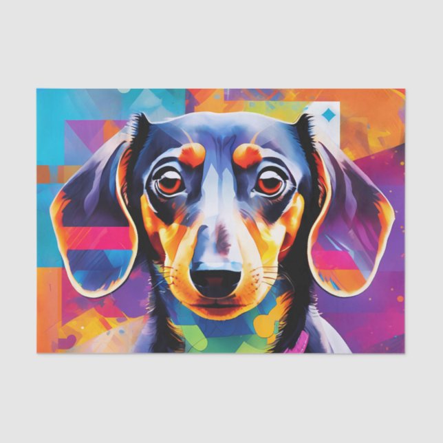 Abstract dachshund tissue paper (Front)