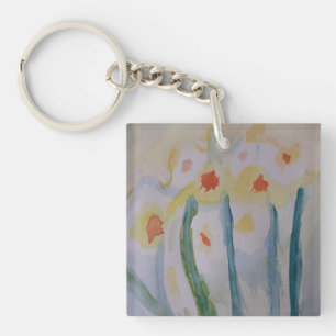 Abstract Daffodils Acrylic Key Ring