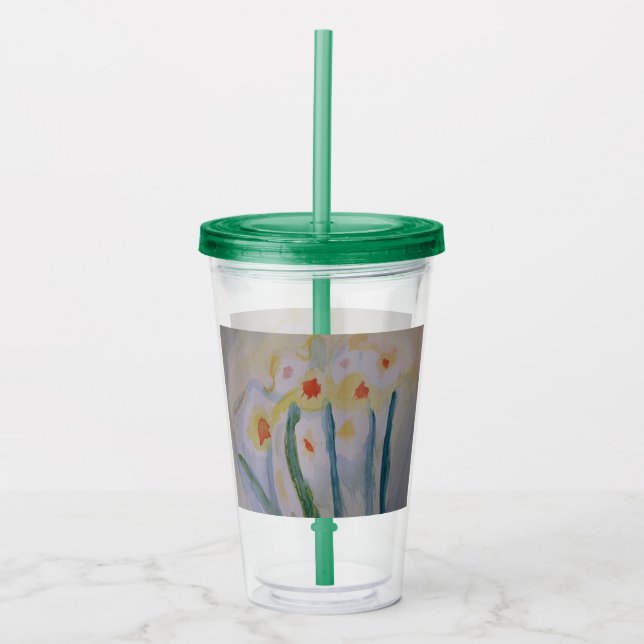 Abstract Daffodils Acrylic Tumbler (Front)
