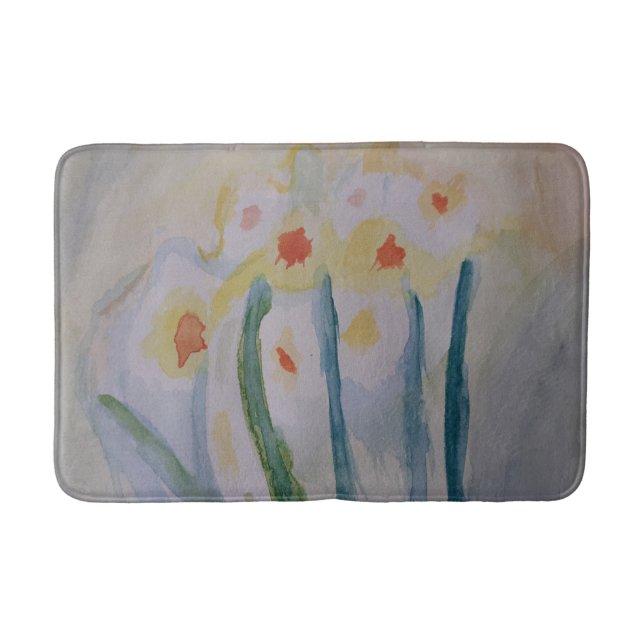Abstract Daffodils Bath Mat (Front)