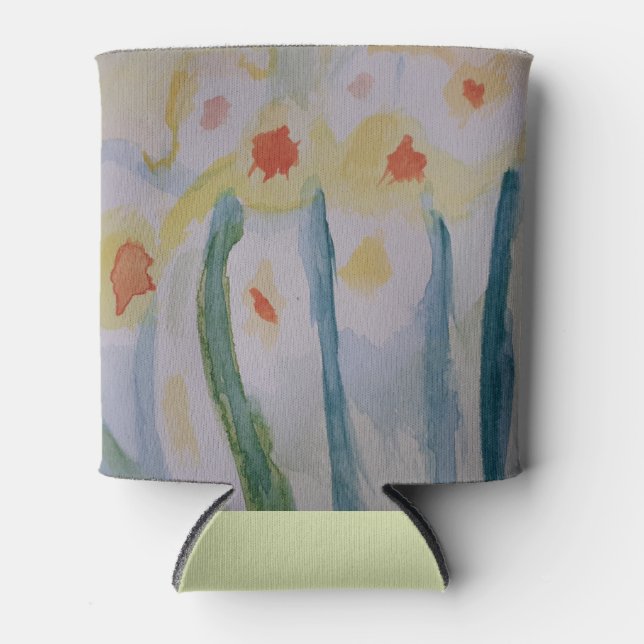Abstract Daffodils Can Cooler (Front)