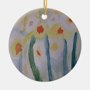 Abstract Daffodils Ceramic Tree Decoration