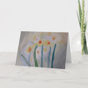 Abstract Daffodils Folded Greeting Card