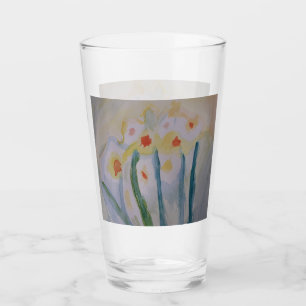 Abstract Daffodils Glass