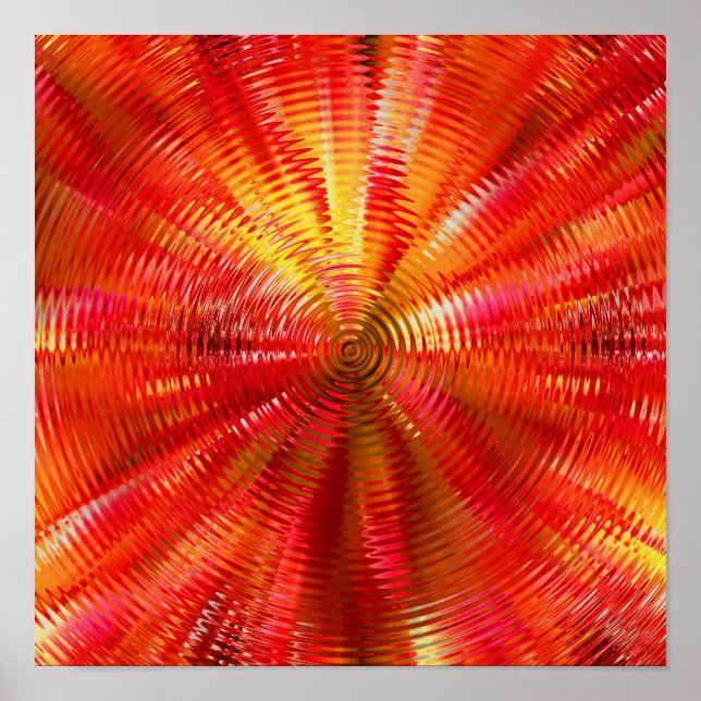 Abstract Dahlia Flower Through Glass Poster (Front)
