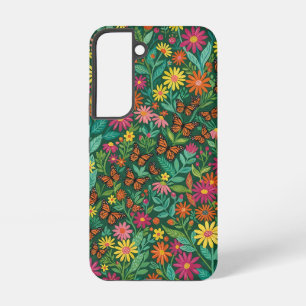 Abstract Daisies Butterflies Samsung Cases