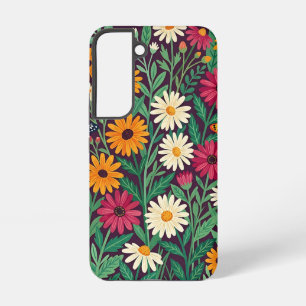 Abstract Daisies Garden Butterflies Samsung Cases