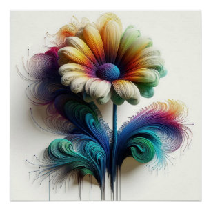 Abstract Daisies in Electromagnetic Waves Poster