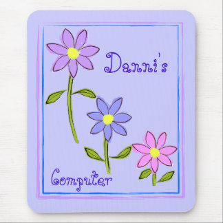 Abstract Daisies Personalised Mouse Pad