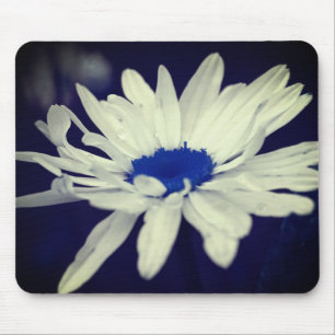 Abstract Daisy Blue Centre Flower Art Mouse Mat