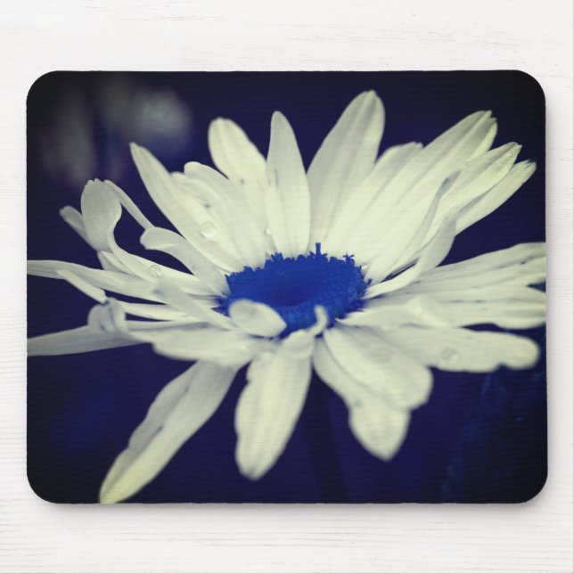 Abstract Daisy Blue Centre Flower Art Mouse Mat (Front)