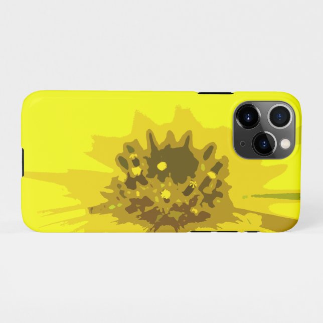 Abstract Daisy Flower in Colourful Vivid Yellow iPhone Case (Back Horizontal)