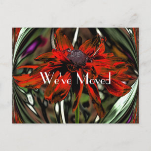 Abstract Daisy Flower New Address Announcement Postcard