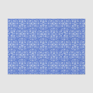 Abstract Damask Blue Tissue Paper