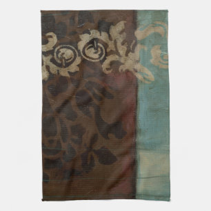 Abstract Damask Tapestry by Jennifer Goldberger Tea Towel