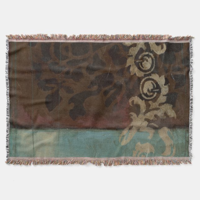 Abstract Damask Tapestry by Jennifer Goldberger Throw Blanket (Front)