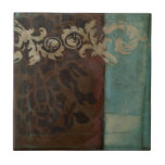 Abstract Damask Tapestry by Jennifer Goldberger Tile<br><div class="desc">Brown battles turquoise in this abstract damask tapestry print by Jennifer Goldberger. The subtle patterns give the piece movement. Get yours today!</div>