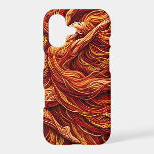 Abstract Dancer Fire Red Thread iPhone Cases