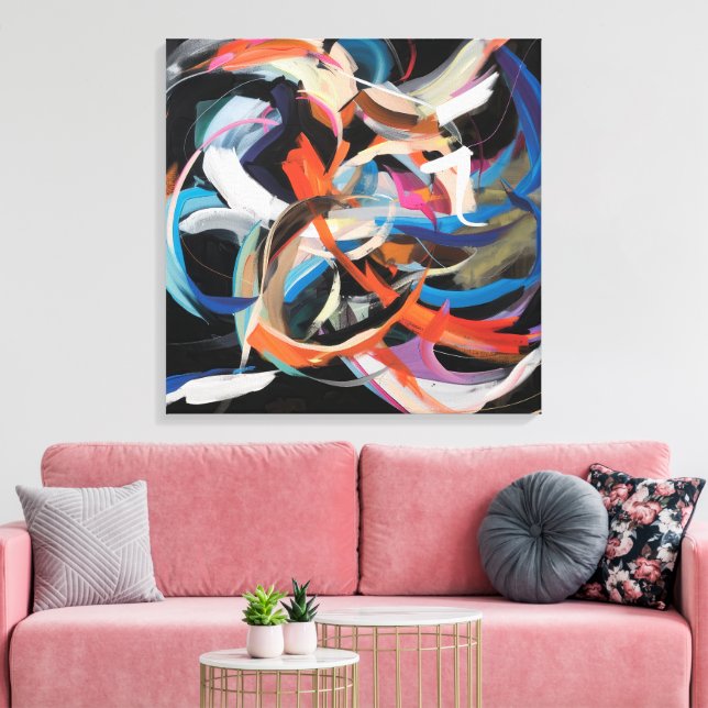 Abstract Dancer in dynamic movement Canvas Print (Insitu(LivingRoom))