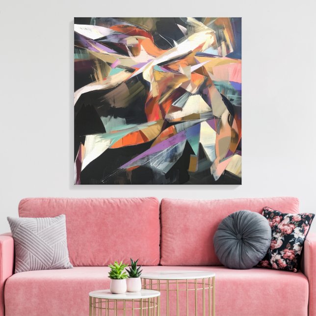 Abstract Dancer in dynamic movement Canvas Print (Insitu(LivingRoom))