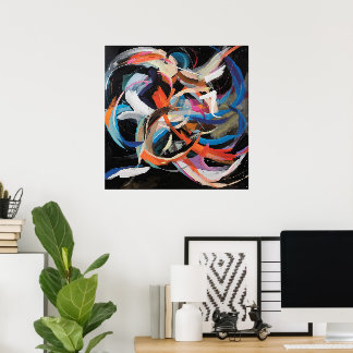 Abstract Dancer in dynamic movement Poster