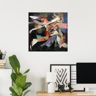 Abstract Dancer in dynamic movement Poster