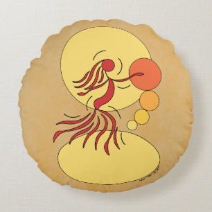 Abstract Dancer Round Cushion