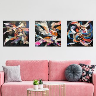 Abstract Dancers in dynamic movement