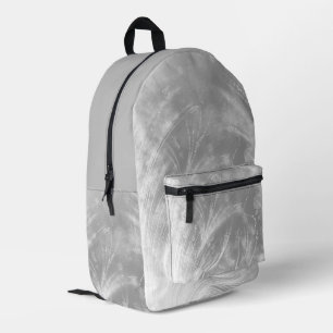 Abstract Dandelions & fireflies Grey Printed Backpack