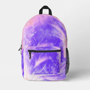 Abstract Dandelions & fireflies Pink Purple Printed Backpack