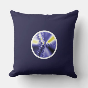 Abstract Dark Blue Fractal Cushion