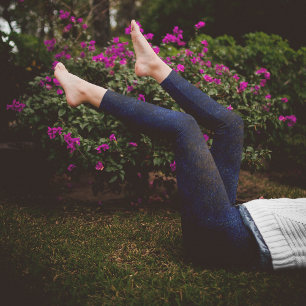 Abstract Dark blue Leggings