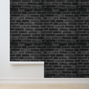 Abstract Dark Charcoal Grey Brick Wall