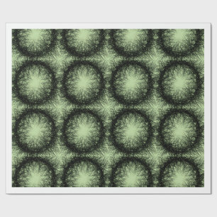 Abstract Dark Green Radial Pattern Wrapping Paper