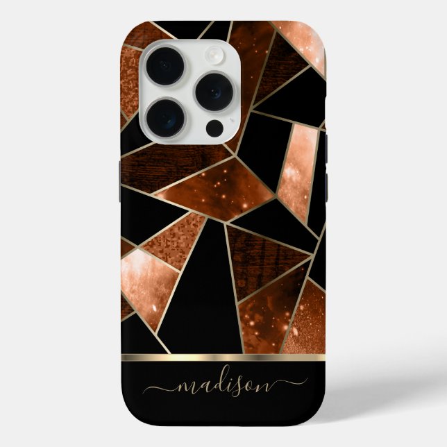 Abstract  Dark Orange, Black and Gold Design   Case-Mate iPhone Case (Back)