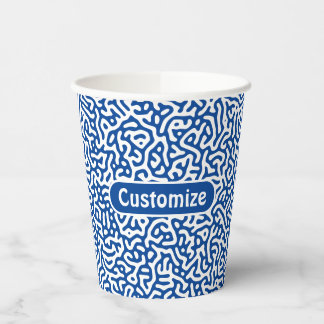 Abstract Dark Purple Artistic Turing Pattern Paper Cups