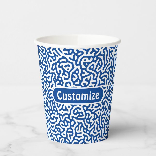 Abstract Dark Purple Artistic Turing Pattern Paper Cups (Left)