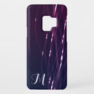 Abstract Dark Purple Lines Monogrammed Case-Mate Samsung Galaxy S9 Case