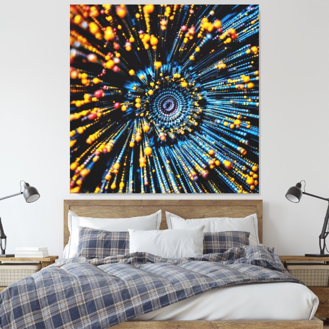 Abstract Data Stream Art Canvas Print (Insitu(Bedroom))