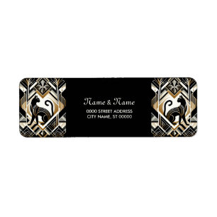 Abstract Decorative Cat Return Address Labe