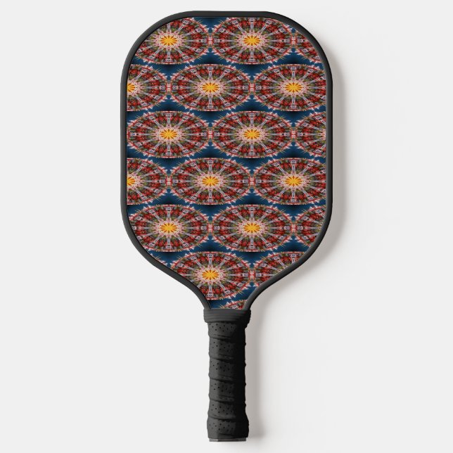 Abstract decorative circles pattern pickleball paddle (Front)