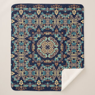 abstract decorative ethnic ornamental illustration sherpa blanket