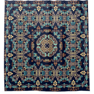 abstract decorative ethnic ornamental illustration shower curtain