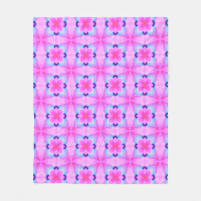 Abstract decorative geometric kaleidoscope texture fleece blanket (Front)